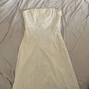 White House black market little white strapless dress
